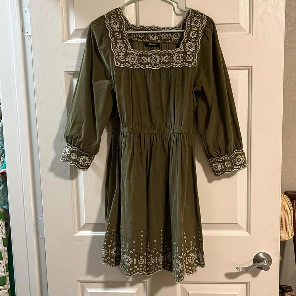 Madewell corduroy dress with flower details
